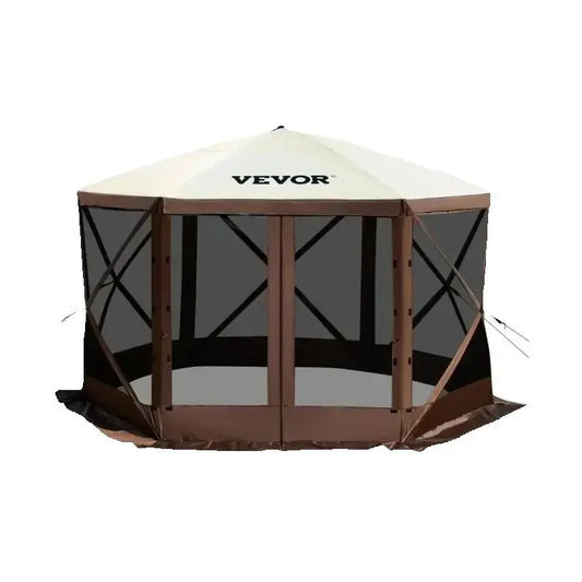 SucceBuy Pop-Up Camping Gazebo Canopy Shelter 6-Sided Tent