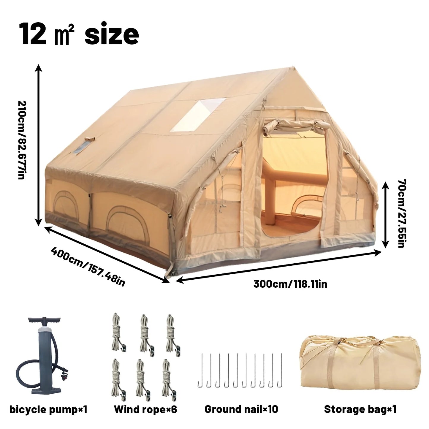 Pakicetus Inflatable Tent With Skylight Quick Setup Four To Six Person