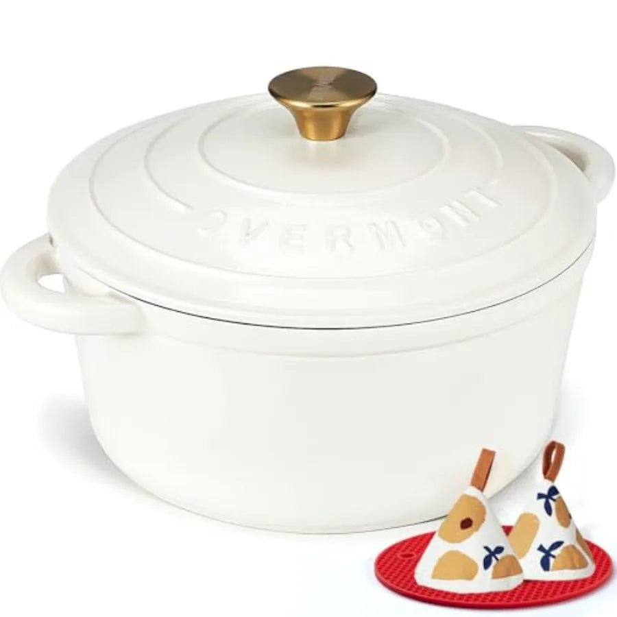 Enameled Cast Iron Dutch Oven Lid Includes Cookbook And Potholders