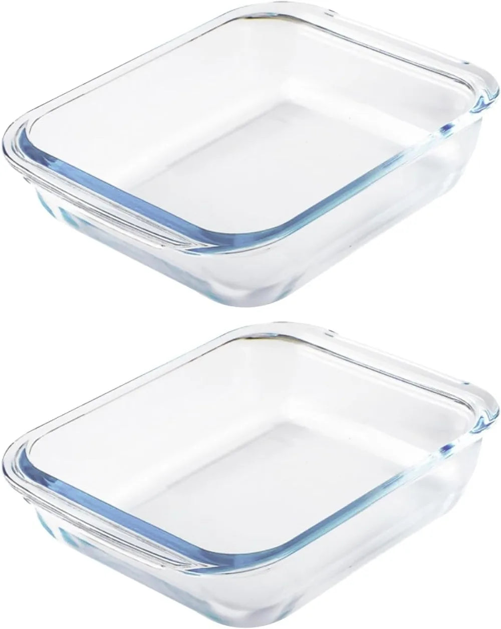 1.6-Qt Square Tempered Glass Baking Dishes, Set of 2, Oven & Microwave Safe