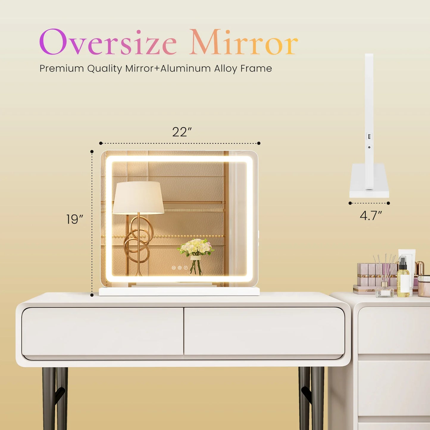 JHK LED Vanity Mirror With Lights Dimmable Memory Function