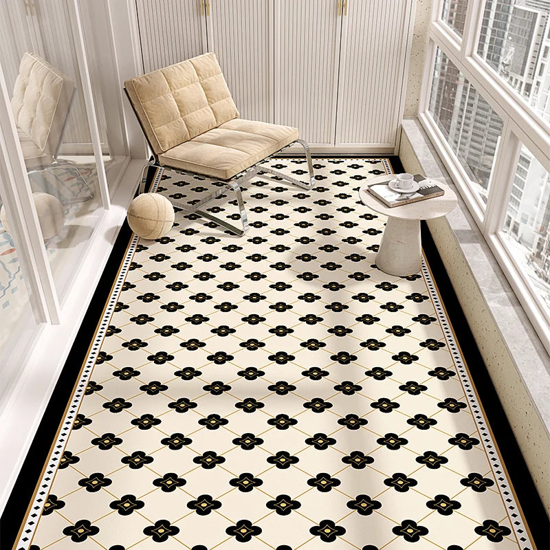 Modern Style Pvc Carpets Indoor Large Area Scrubable Carpet Bedroom Cloakroom Study Rugs Balcony Kitchen Waterproof Non-slip Rug