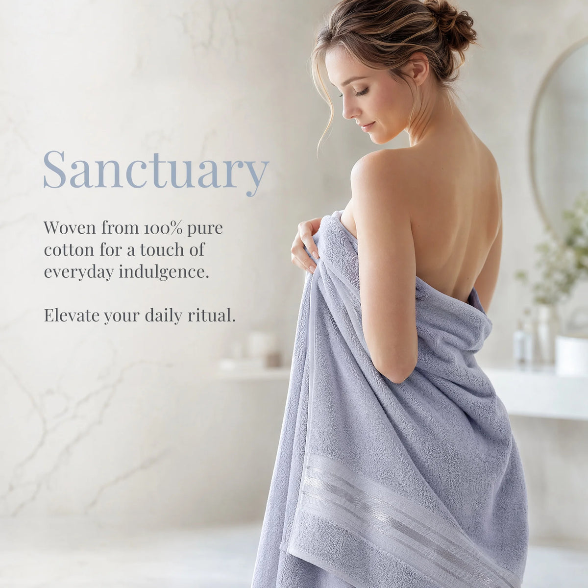 Luxury Six Piece Turkish Cotton Towel Set For Bathroom