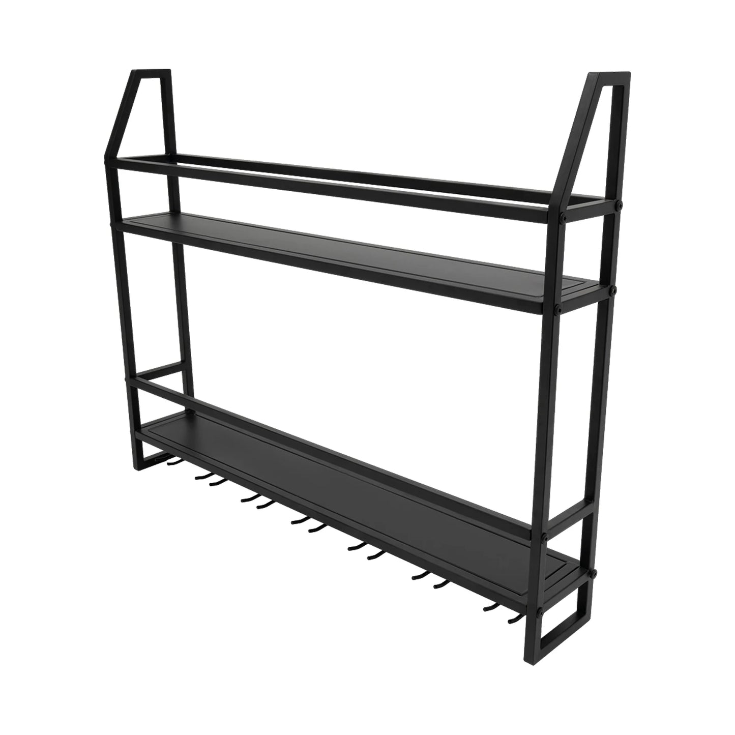 Wall Mounted Wine Rack And Glass Holder For 12 Bottles