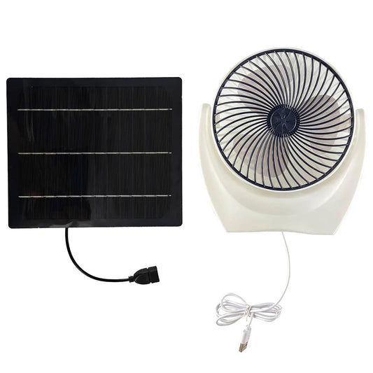 Solar Panel Fan Portable Solar Powered Camping Fan USB Charger