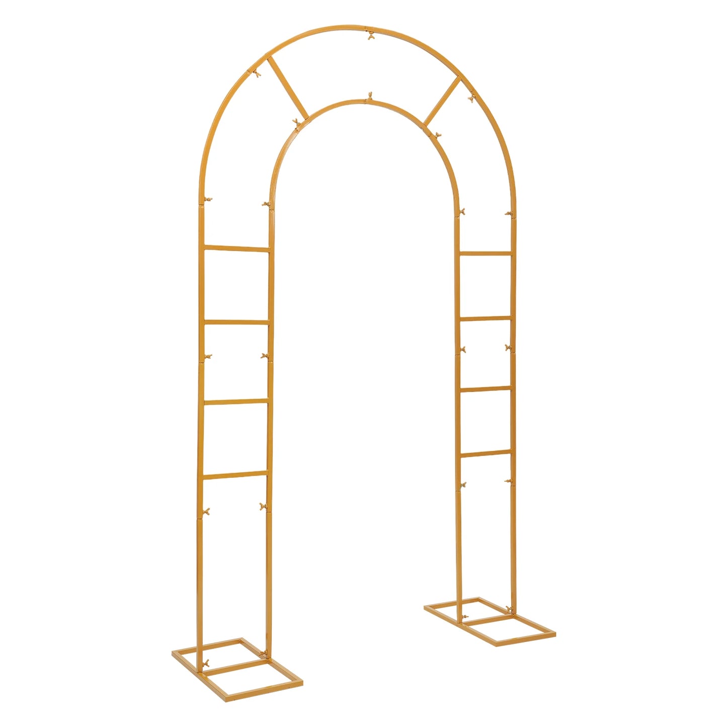 7.2*4.3 FT Wedding Arch Frame Stand Heavy Duty Metal Party Decoration Arch for Ceremony, Birthday Party, Baby Shower, Event Backdrop Support