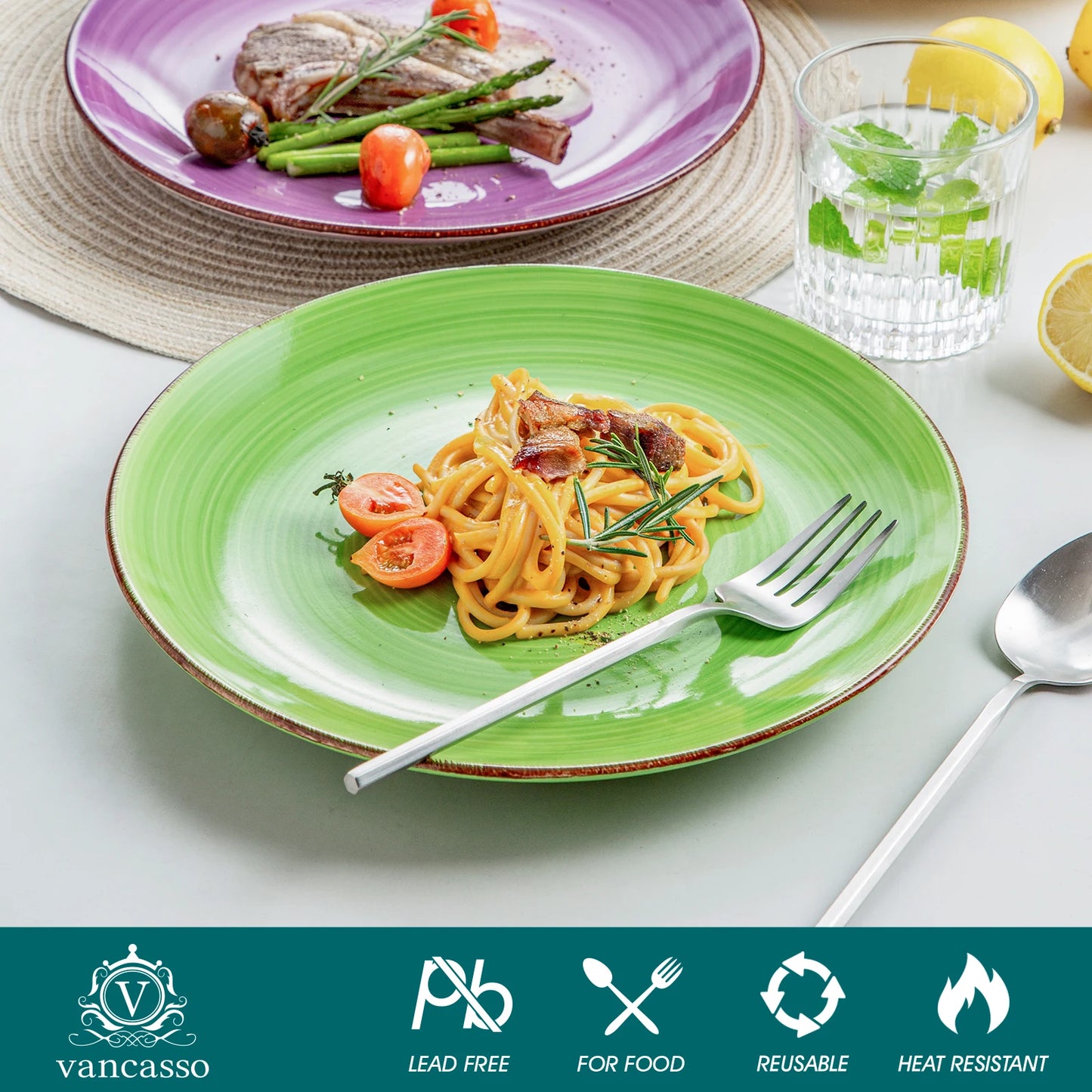 Malacasa Hand Painted Six Piece Rustic Dinner Plate Set