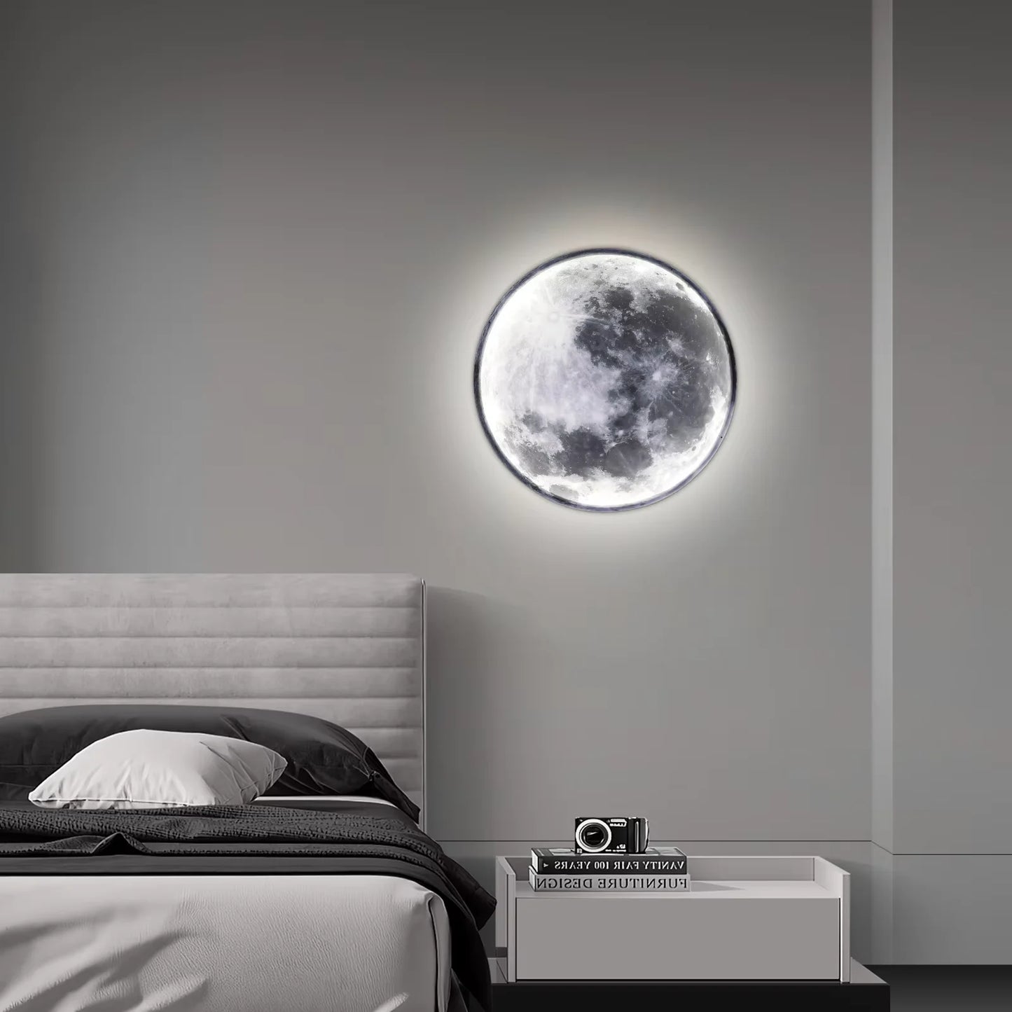 LED Moon Dimmable Wall Lamp Ambient Lighting Living Room Stairway
