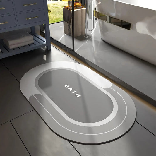 MontVoo Bath Mat - Non Slip, Quick Dry, Stain Resistant Bath Mat Rug for Bathroom Floor - Easy Care Shower Rug for Outside Bathtub - 17"x27" Grey