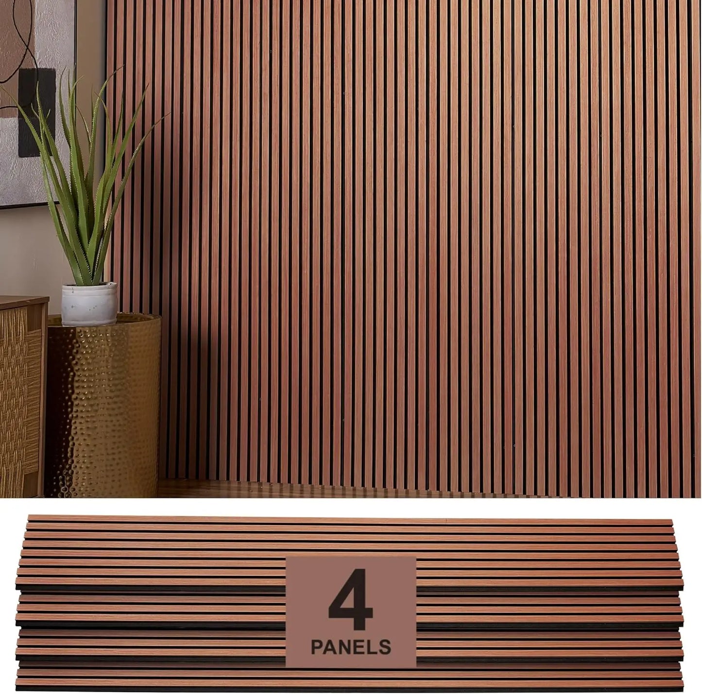 Oak Acoustic Wall Panels 4 Pack For Home Theaters Soundproof