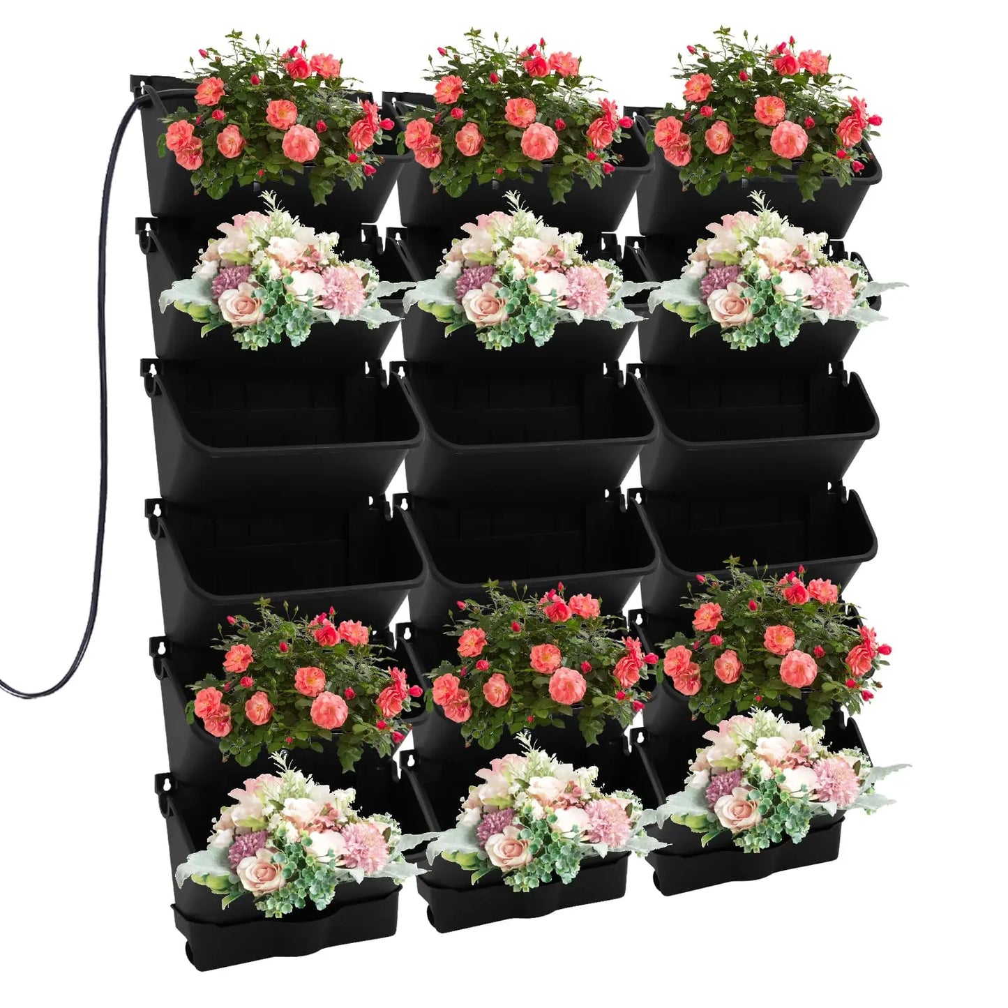 Self-Watering Wall-Mounted Planter Set With 18 Pots