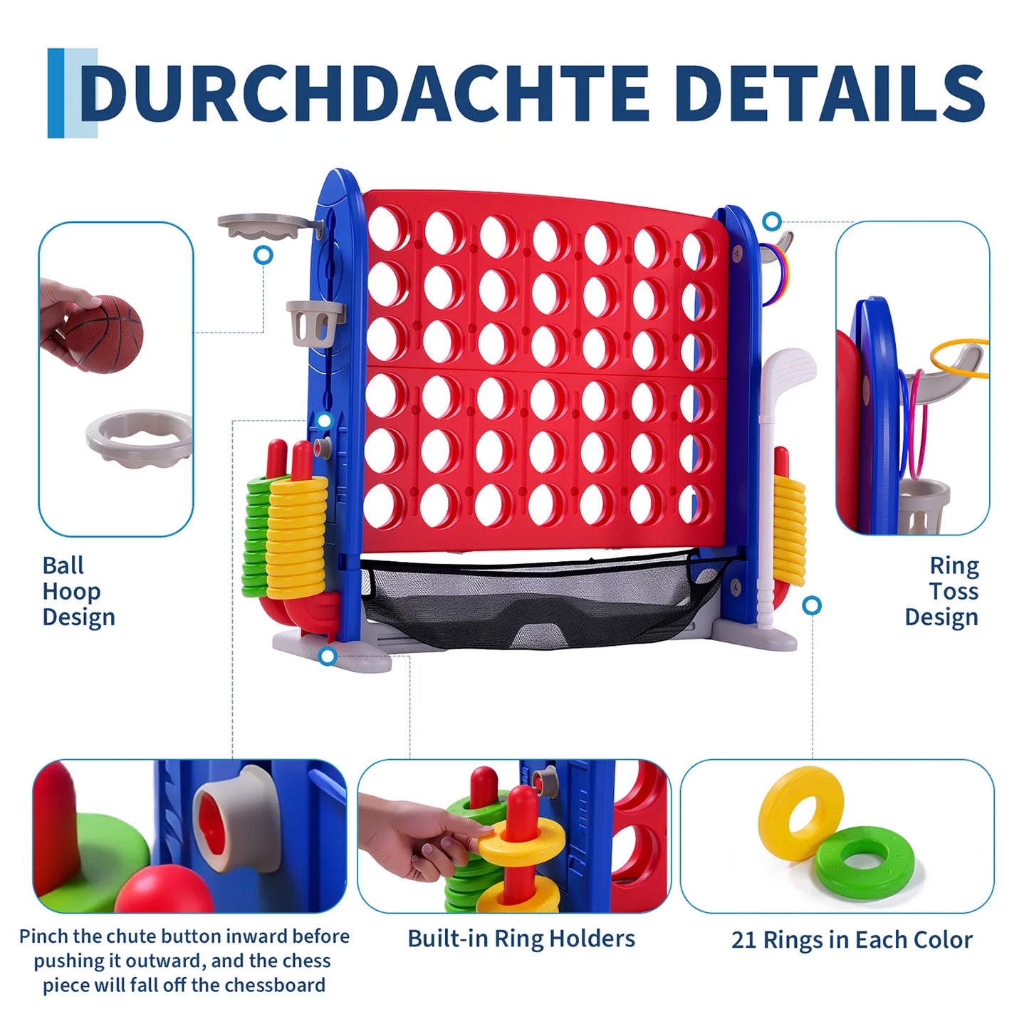 4-in-1 Giant Connect Game Set For Outdoor Family Fun