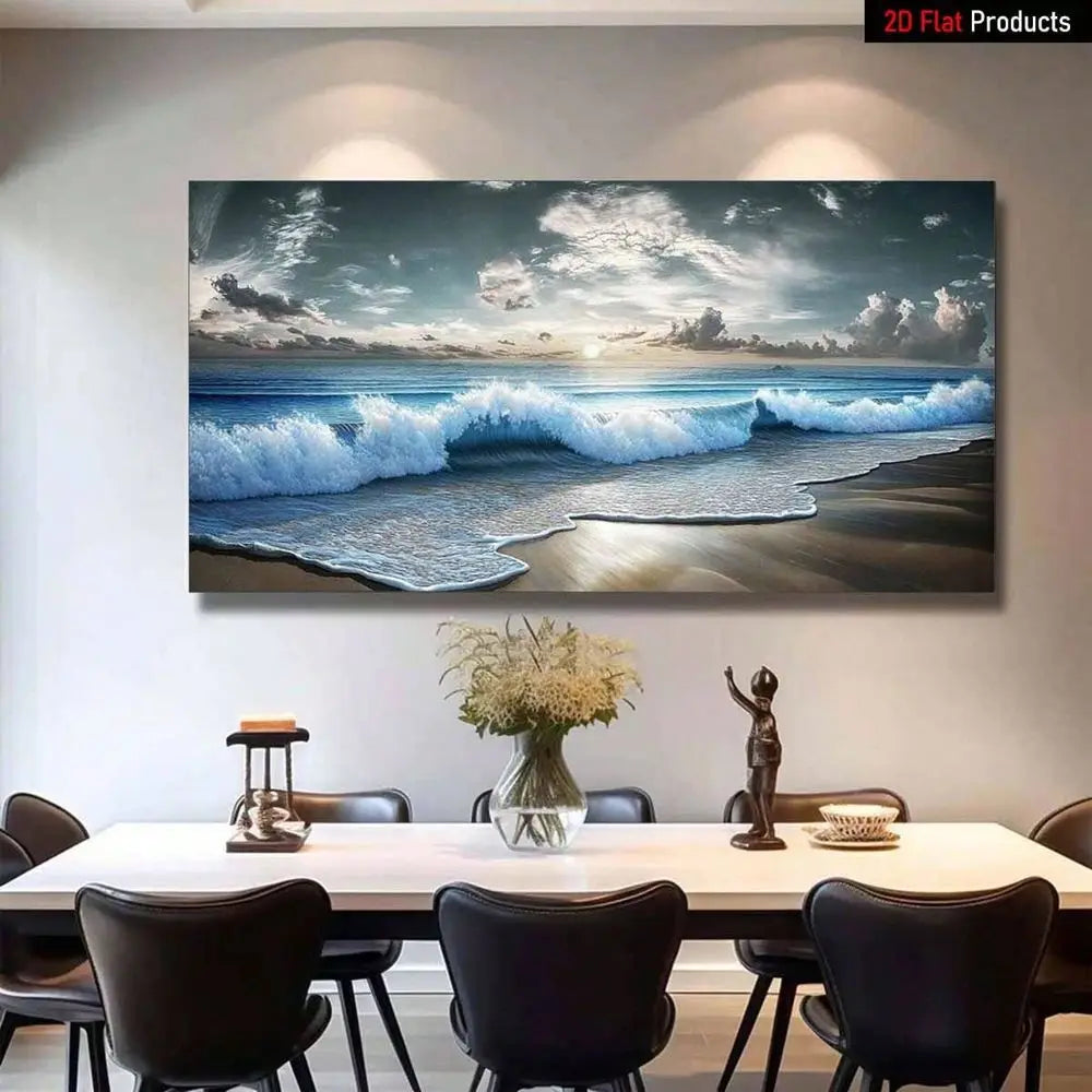 XMSJ Ocean Waves Seascape Canvas Wall Art Print Premium Quality