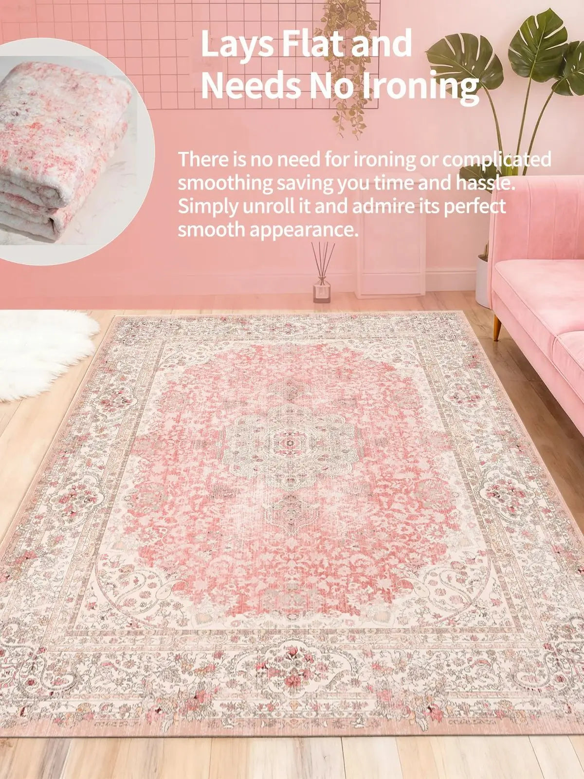 Retro Persian Kilim Floral Carpet For Living Room And Bedroom Decor