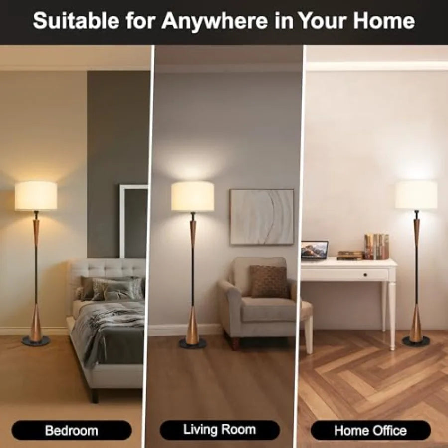 MDNG Wood Floor Lamp Reading Standing Lamp With 9W LED