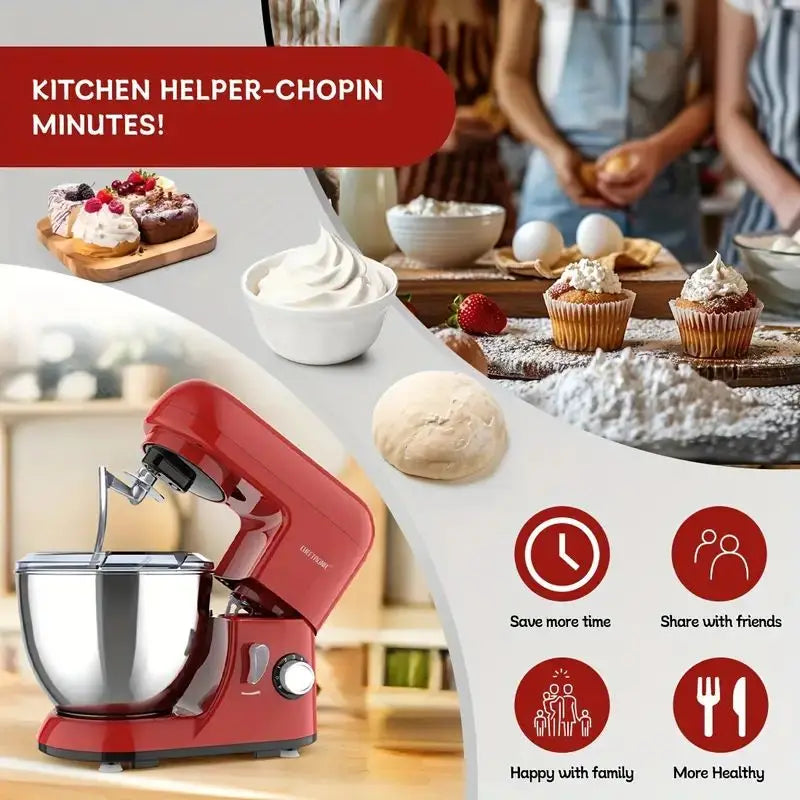 Cheftronic Electric Tilt Head Stand Mixer With Bowls