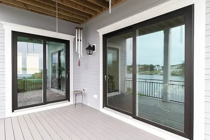 Thermal Break Aluminum Frame Tempered Glass Sliding Door