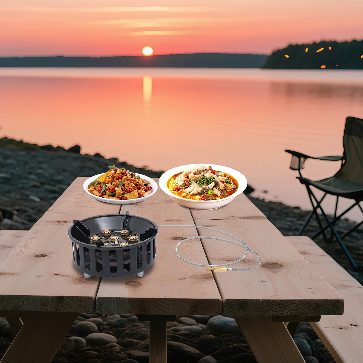 21000W Portable Butane Camping Stove With Adapters