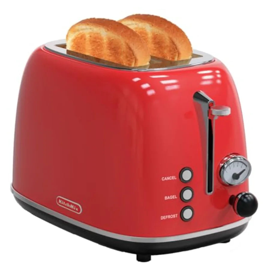 Toaster 2 Slice Stainless Steel With 6 Settings Bagel Defrost