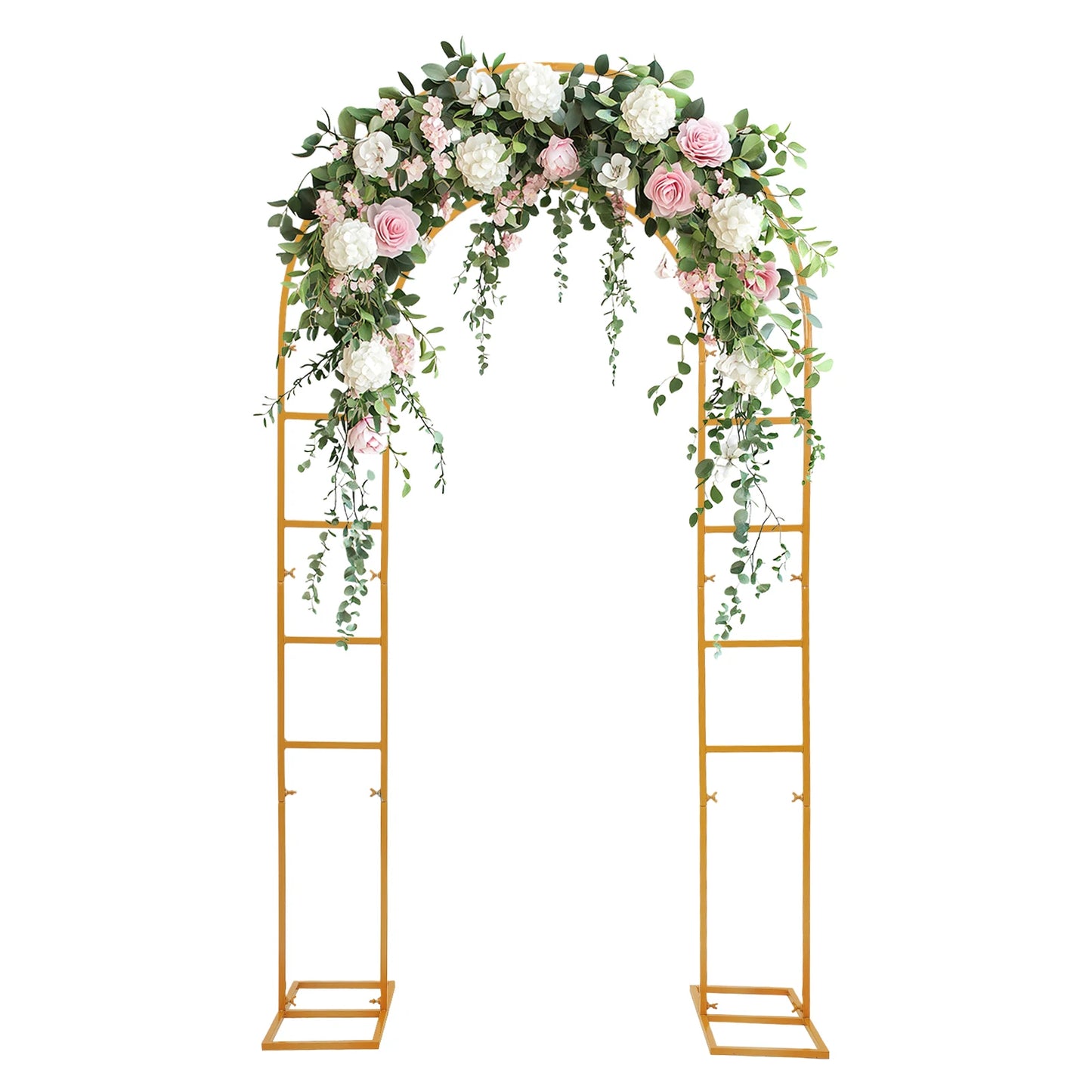 7.2*4.3 FT Wedding Arch Frame Stand Heavy Duty Metal Party Decoration Arch for Ceremony, Birthday Party, Baby Shower, Event Backdrop Support