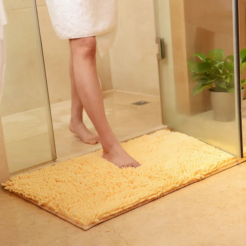 Chenille Bath Mat For Bathroom Absorbent Non Slip Rug