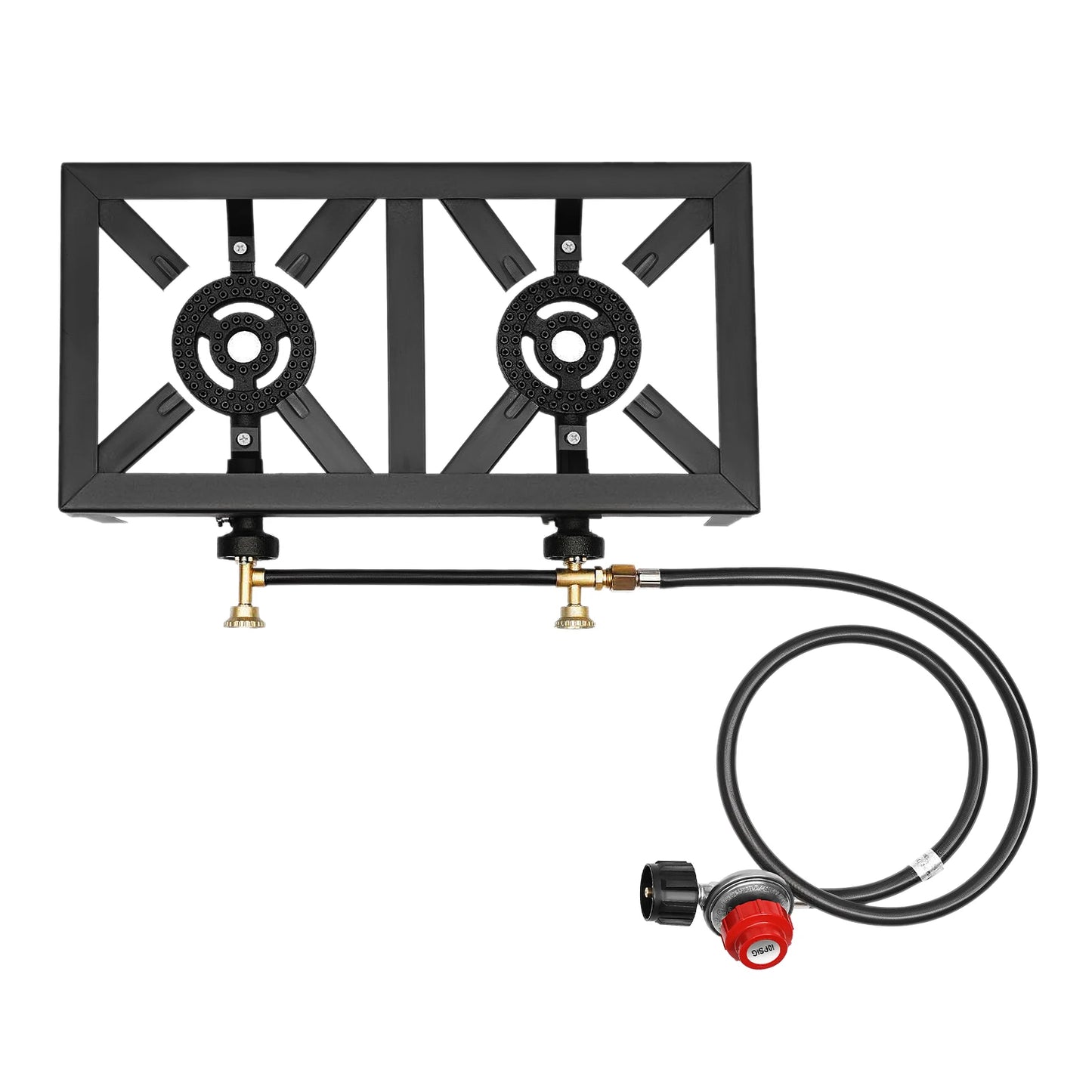 NONE 8000W Portable Camping Gas Stove Two Burner Regulator