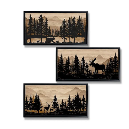 Bear Moose Deer Wall Art Rustic Cabin Decor For Home