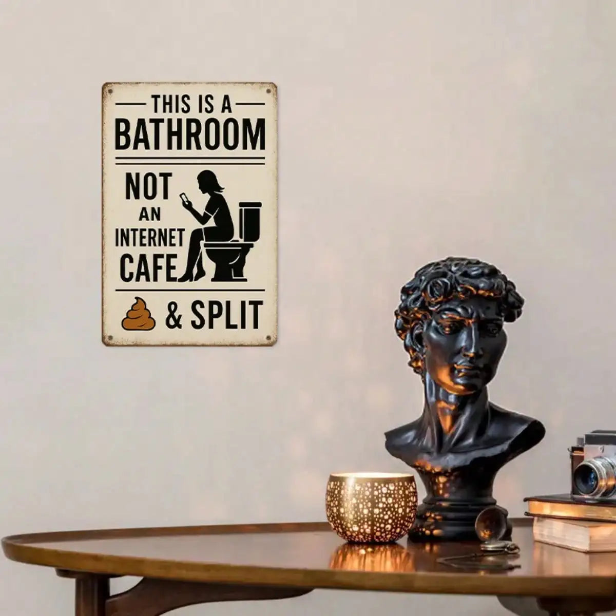 1PC Tin Sign Bathroom Humor - Vintage Style Wall Art for Bathroom/Restroom/Office, 8x12 Inches / 20x30 Cm