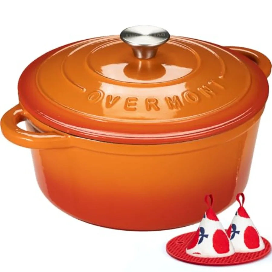 Enameled Cast Iron Dutch Oven Lid Includes Cookbook And Potholders