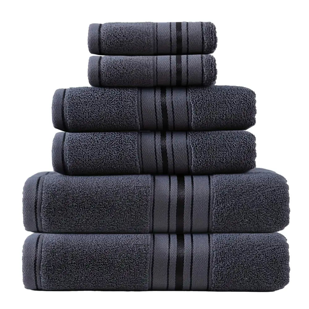 Luxury Six Piece Turkish Cotton Towel Set For Bathroom