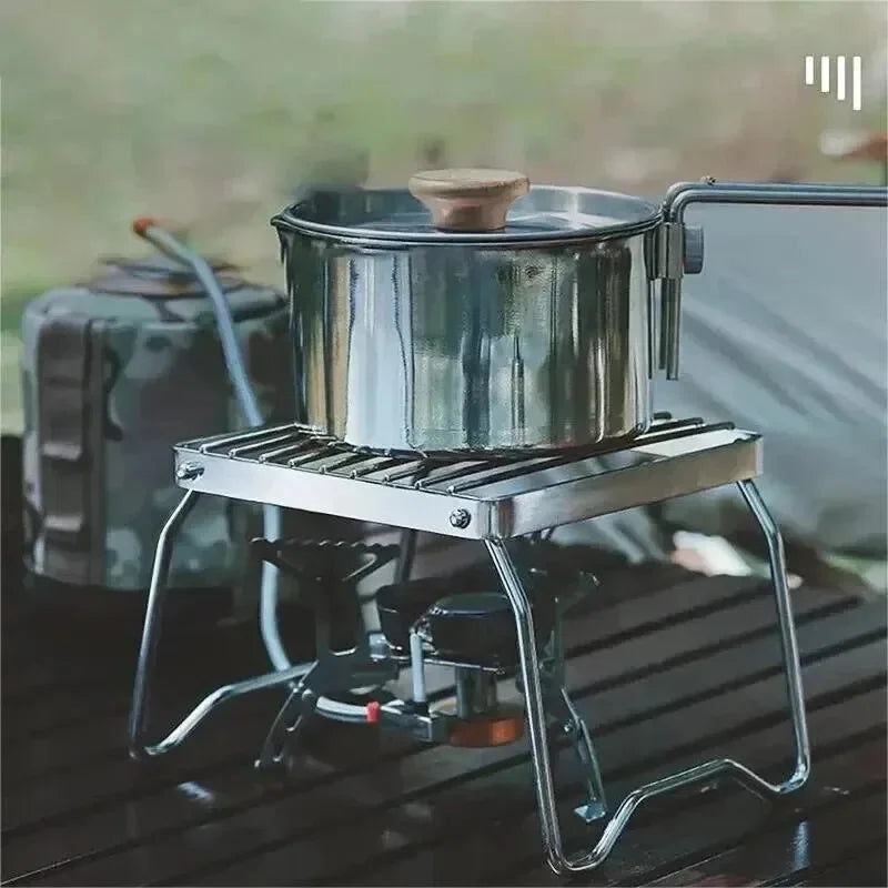 Outdoor Stainless Steel Stove Holder Camping Folding Rack