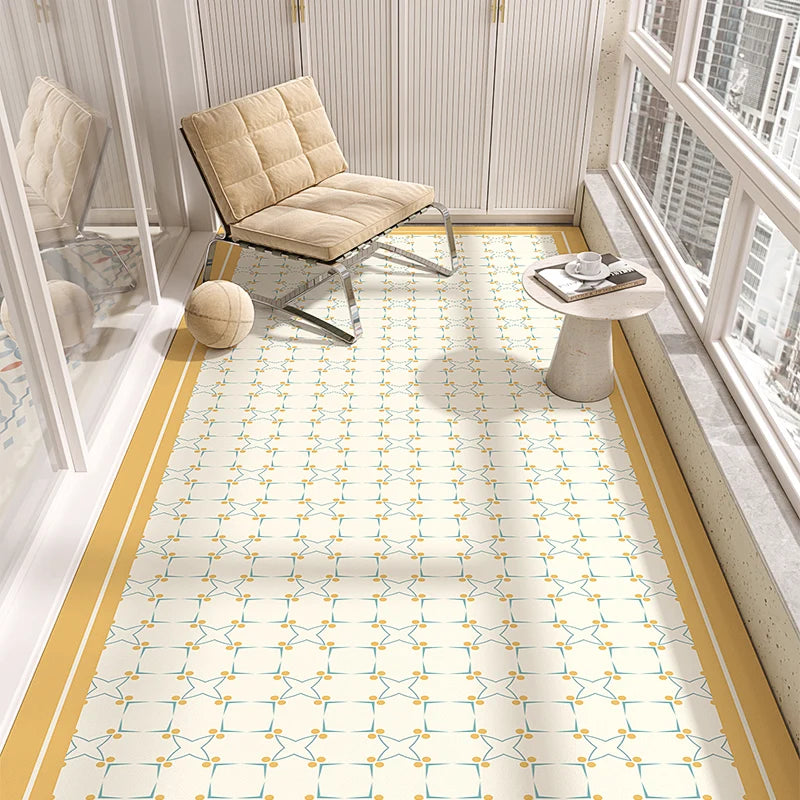 Modern Style Pvc Carpets Indoor Large Area Scrubable Carpet Bedroom Cloakroom Study Rugs Balcony Kitchen Waterproof Non-slip Rug