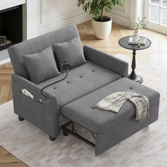 Someet Convertible Sleeper Chair Bed With USB And Phone Holder
