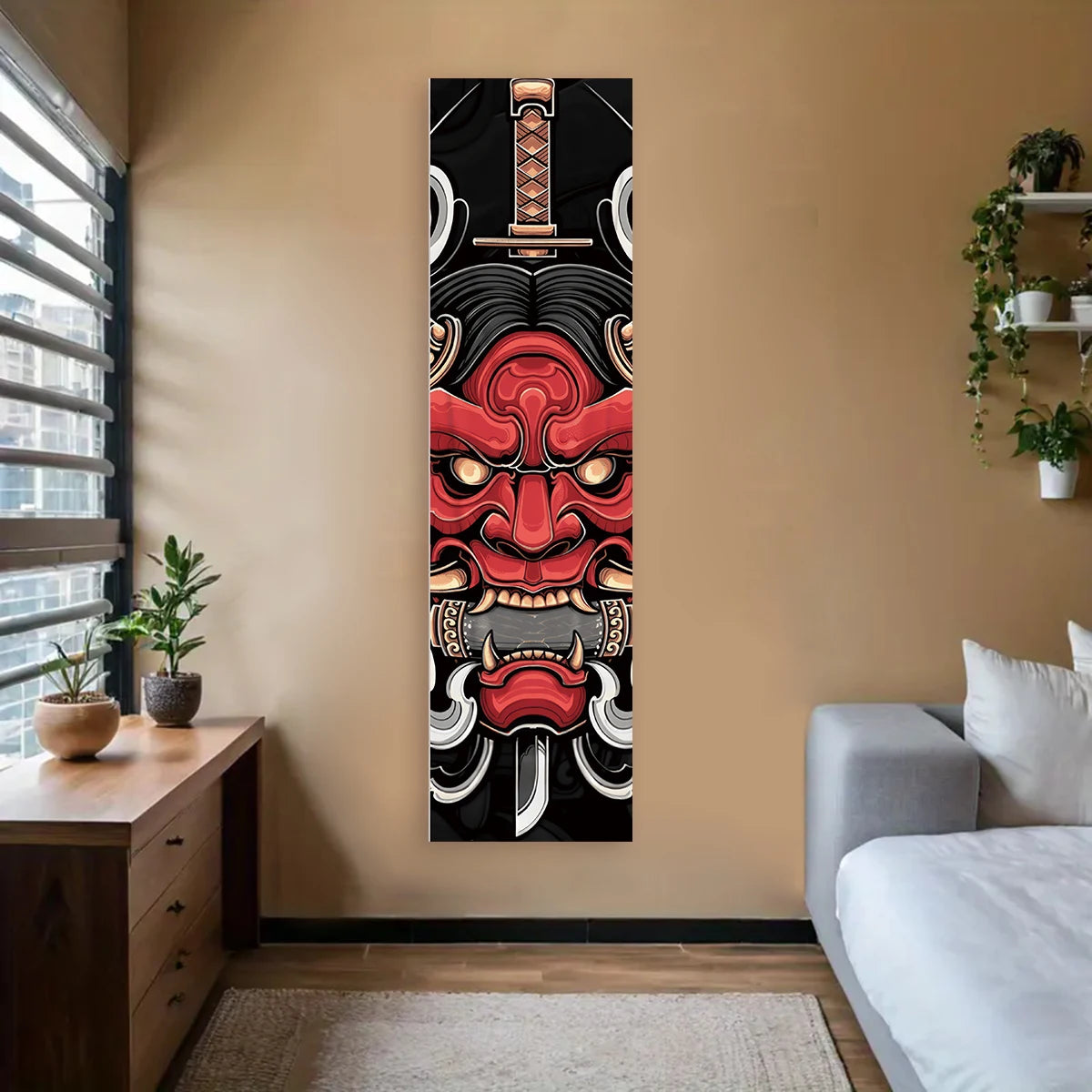 Japanese Ocean Waves Tapestry Red Sun Wall Decor Landscape Art