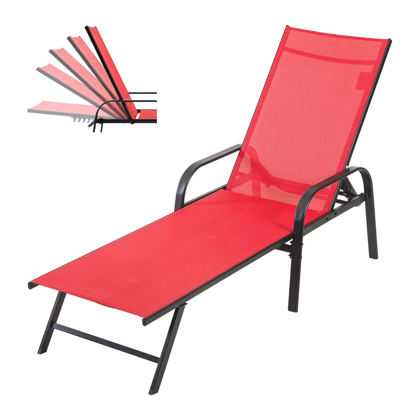 JHK Folding Portable 8 Leg Beach Outdoor Chair With Armrests
