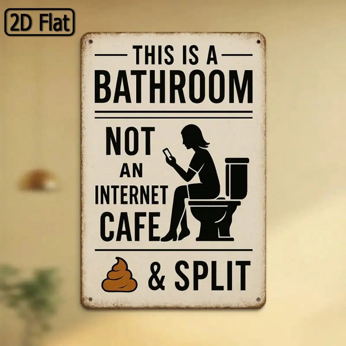 1PC Tin Sign Bathroom Humor - Vintage Style Wall Art for Bathroom/Restroom/Office, 8x12 Inches / 20x30 Cm