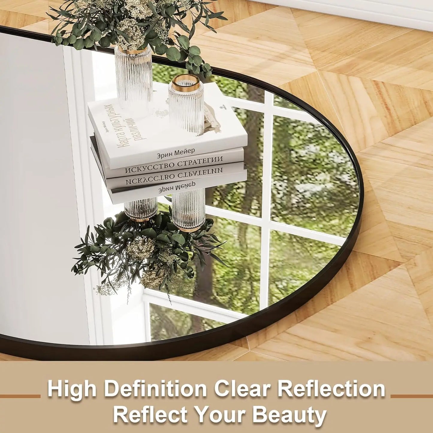 HARRITPURE Aluminum Frame Floor Mirror Modern Minimalist Design
