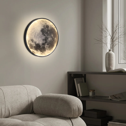 LED Moon Dimmable Wall Lamp Ambient Lighting Living Room Stairway