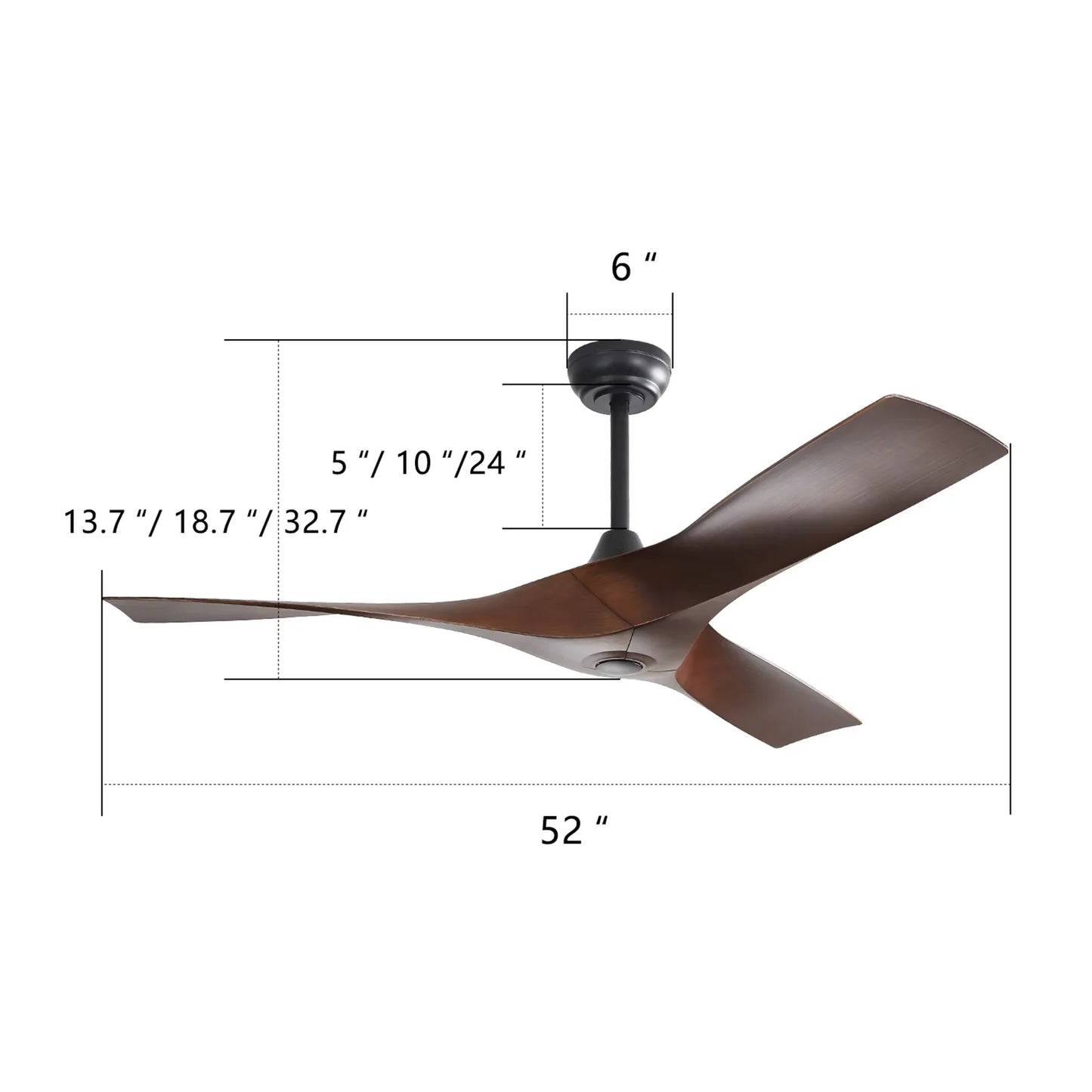 Sofucor Modern Ceiling Fan DC 6-Speed With Remote Control