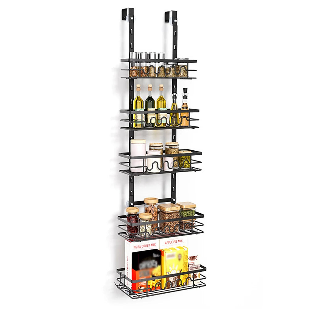 HobbyLane Over The Door Pantry Organizer Shelves Five Tier Metal Rack