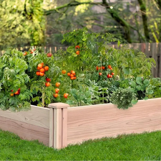 Elevated Cedar Garden Box With Drainage Durable Construction