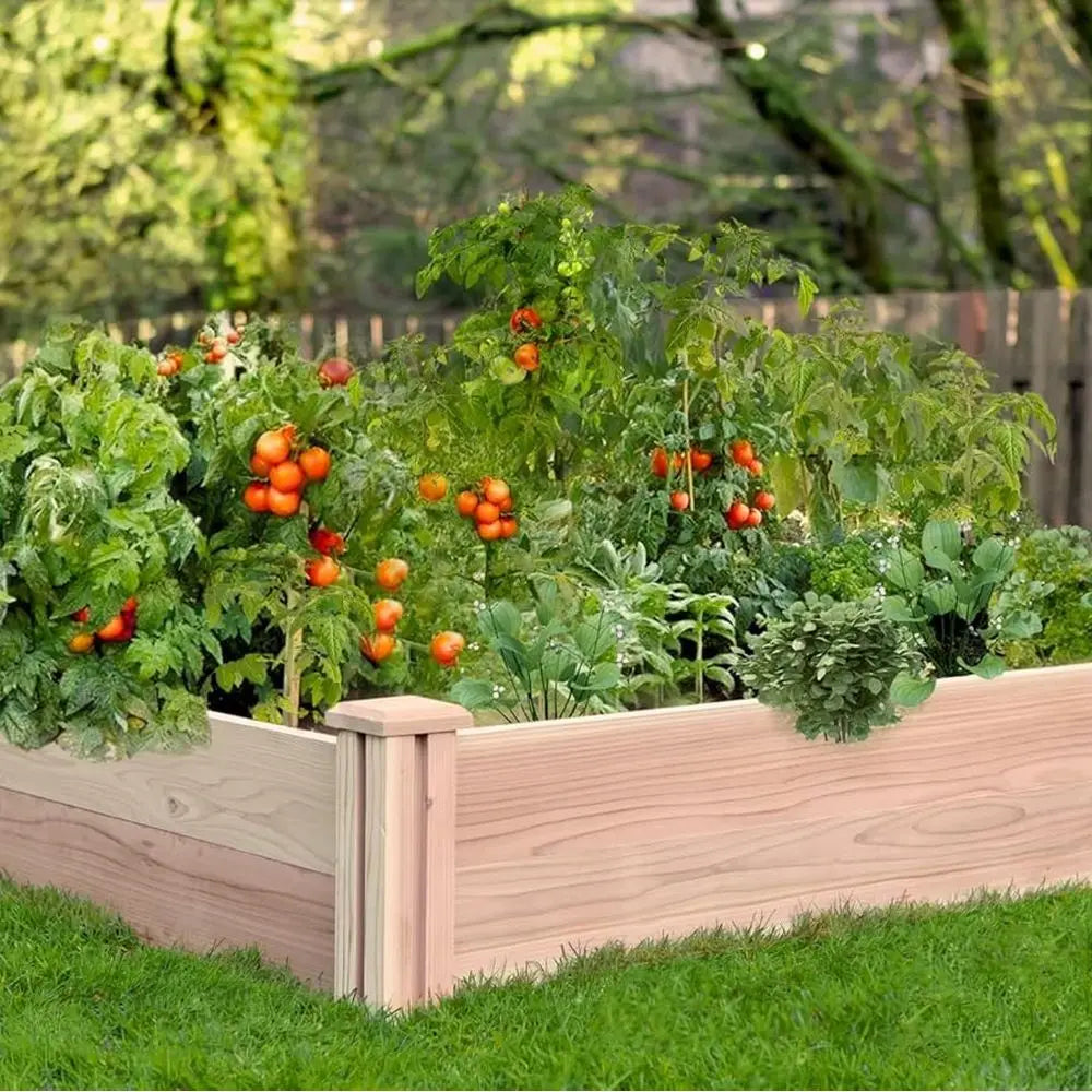 Elevated Cedar Wood Garden Box With Drainage Durable