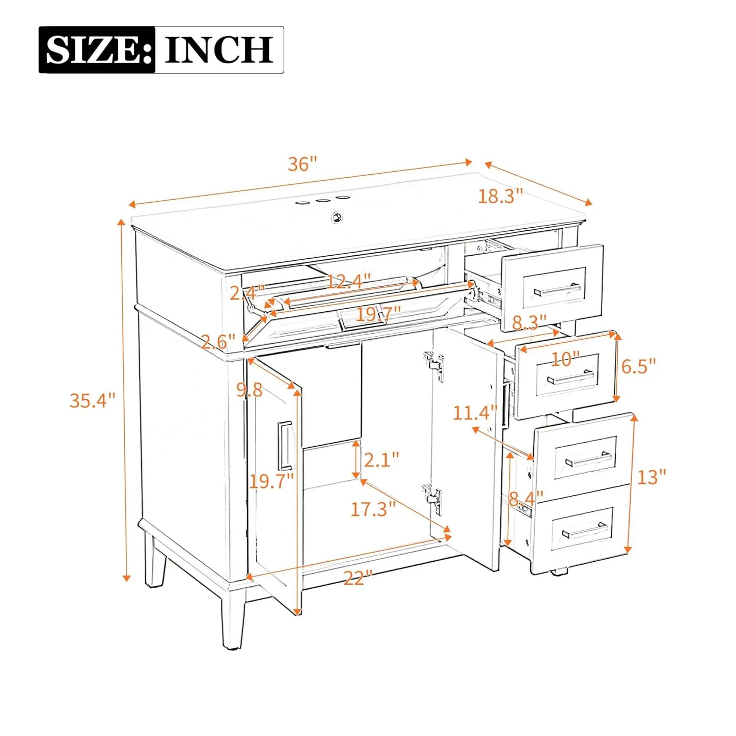 Bathroom Vanity With Sink Modern Wood Cabinet For Home