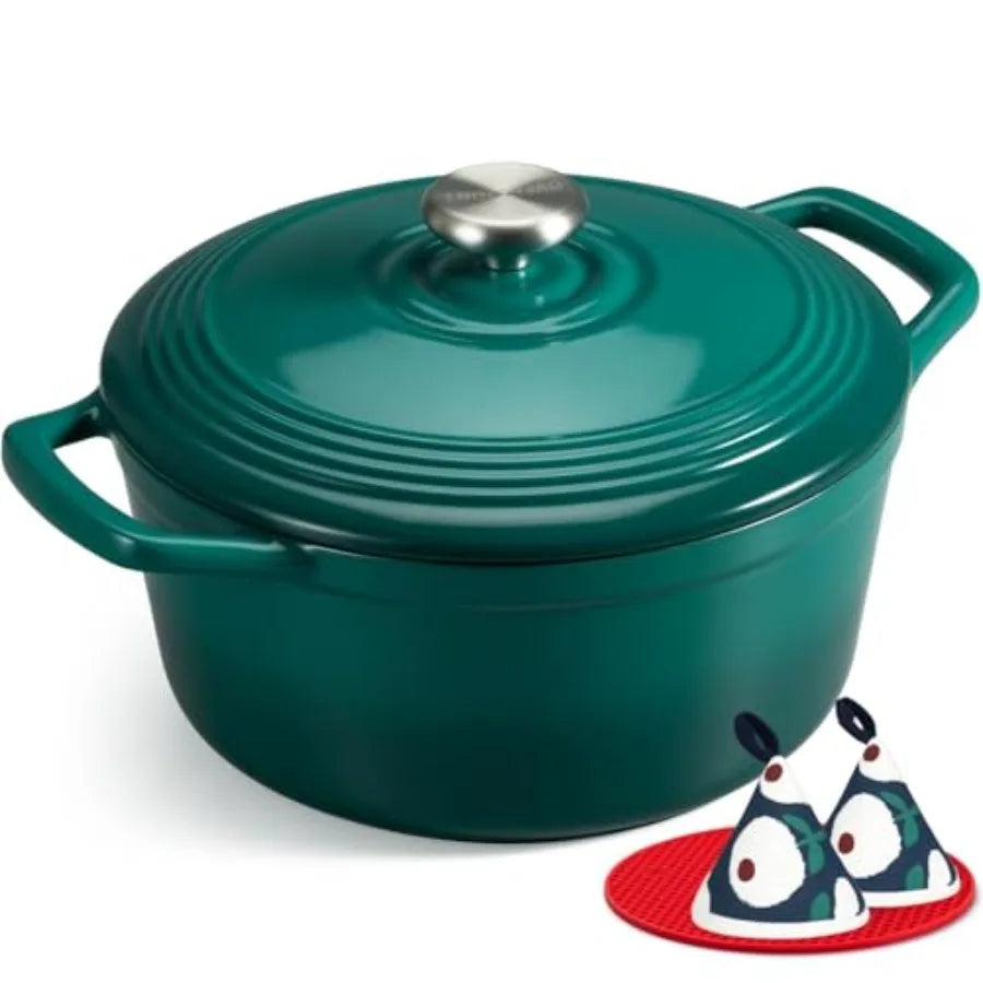 Enameled Cast Iron Dutch Oven Lid Includes Cookbook And Potholders