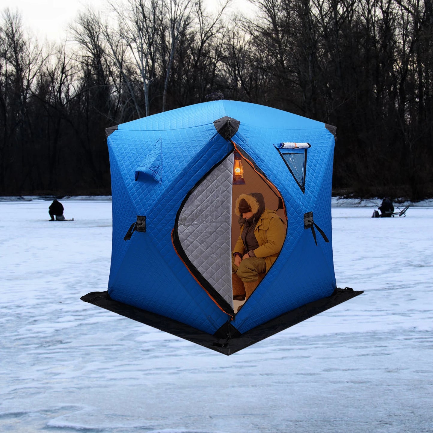 Ice Fishing Insulated Portable Tent Shelter With Built In Storage