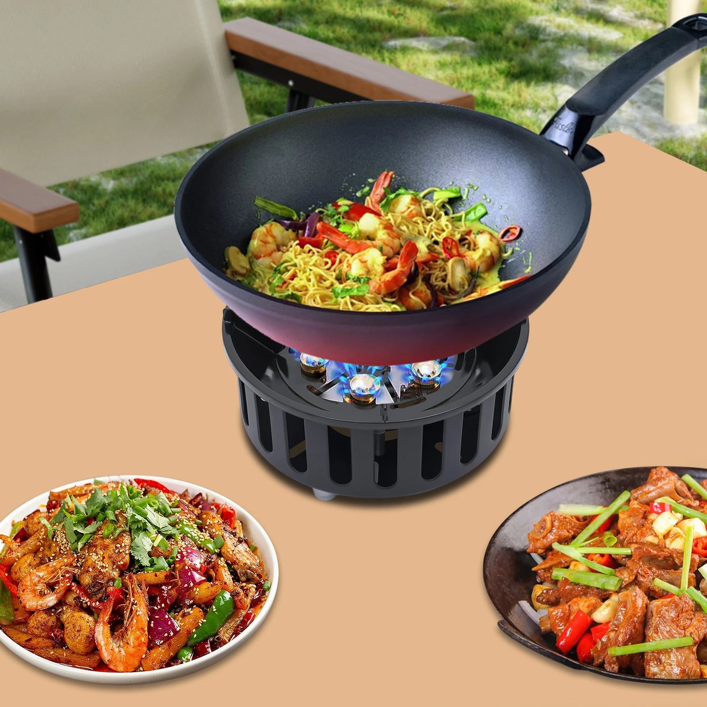 21000W Portable Butane Camping Stove With Adapters