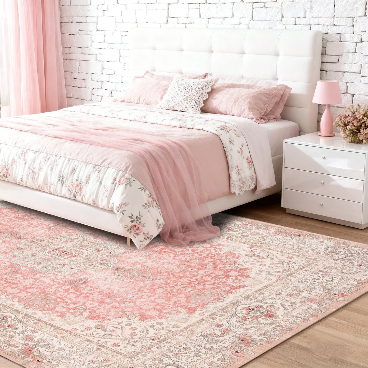 Retro Persian Kilim Floral Carpet For Living Room And Bedroom Decor