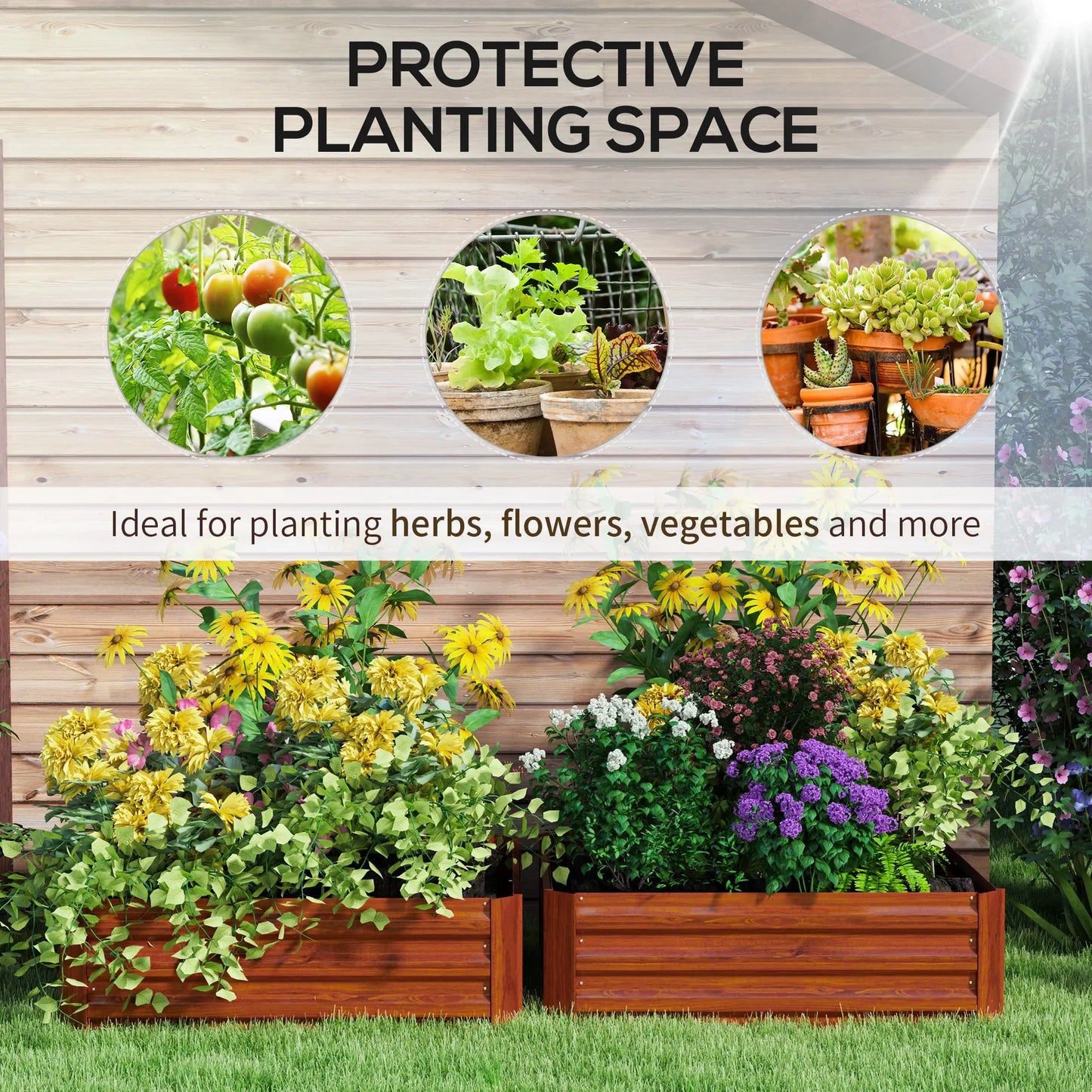 Galvanized Raised Garden Beds for Outdoor Vegetables and Flowers
