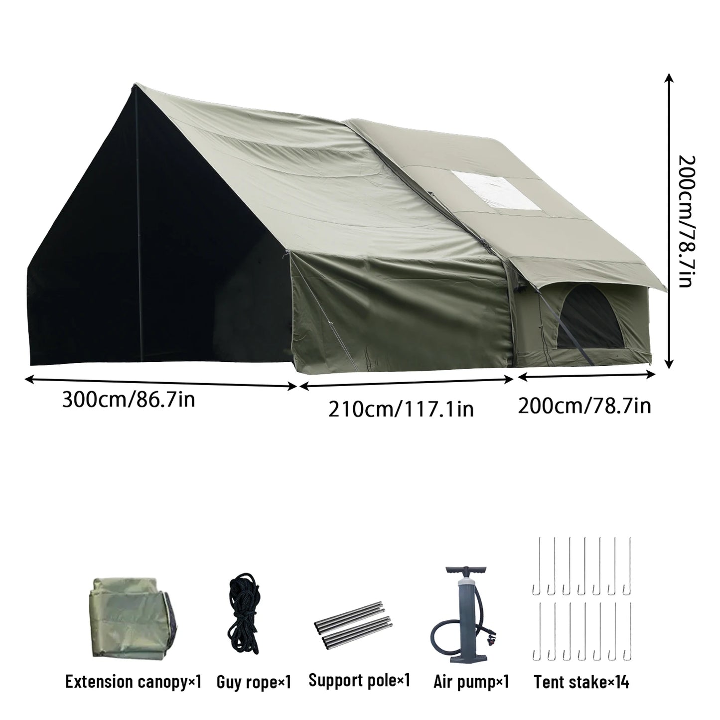 Pakicetus Inflatable Tent With Skylight Quick Setup Four To Six Person