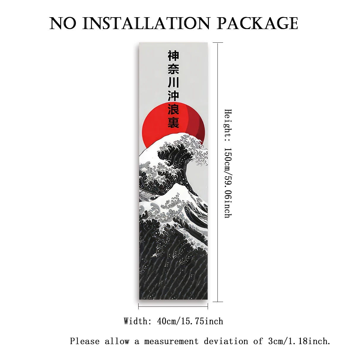 Japanese Ocean Waves Tapestry Red Sun Wall Decor Landscape Art